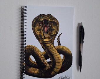 King Cobra Snake A5 Notizbuch, gefüttertes Reptilien Notizbuch, Geschenk für Wildtierliebhaber
