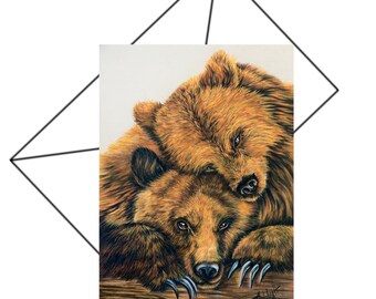 Biglietto di auguri per l'anniversario dell'orso a strati (8x6 pollici) - Italia