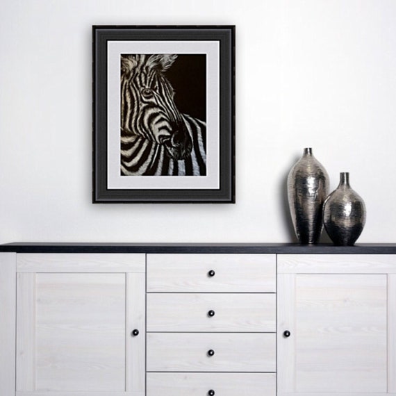 Zebra Art Print For Zebra Lovers Wildlife Gift Zebra Head Etsy