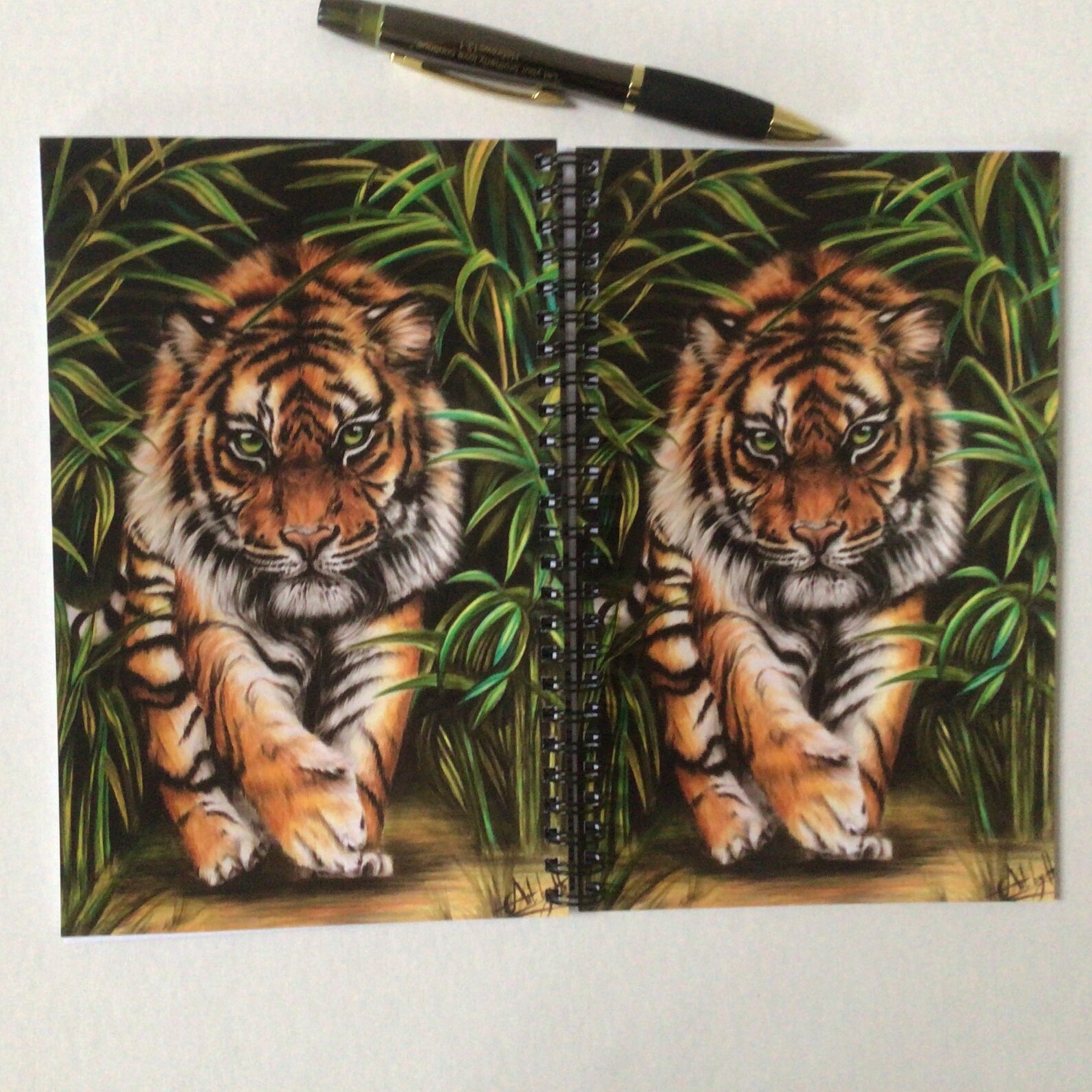TIGER NOTEBOOK A5 Lined Animal Notepad Prowling Tiger Pad Etsy