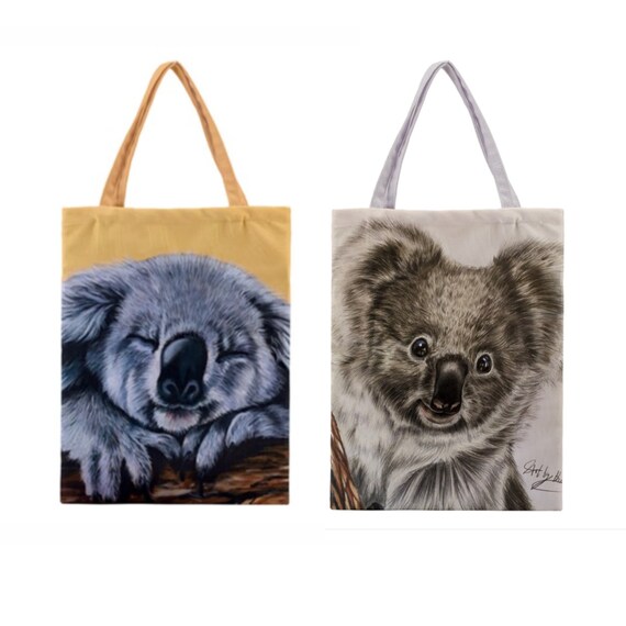 KOALA BEAR BAG Reusable Grocery Bag Cotton Tote Fold up Shopping Bag for Animal Lovers Cute Koala Gift Market Sack Eco Friendly Gift Etsy