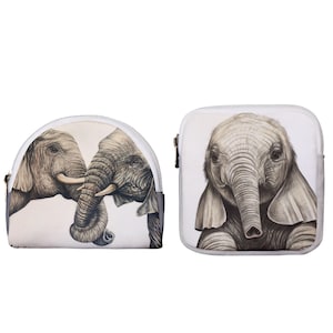 MONEDERO DE ELEFANTE, Minibolso con cremallera, Bolso de accesorios Ellie, Regalo para amantes de los elefantes, Monedero de animales, Monedero de vida silvestre, Monedero para niños