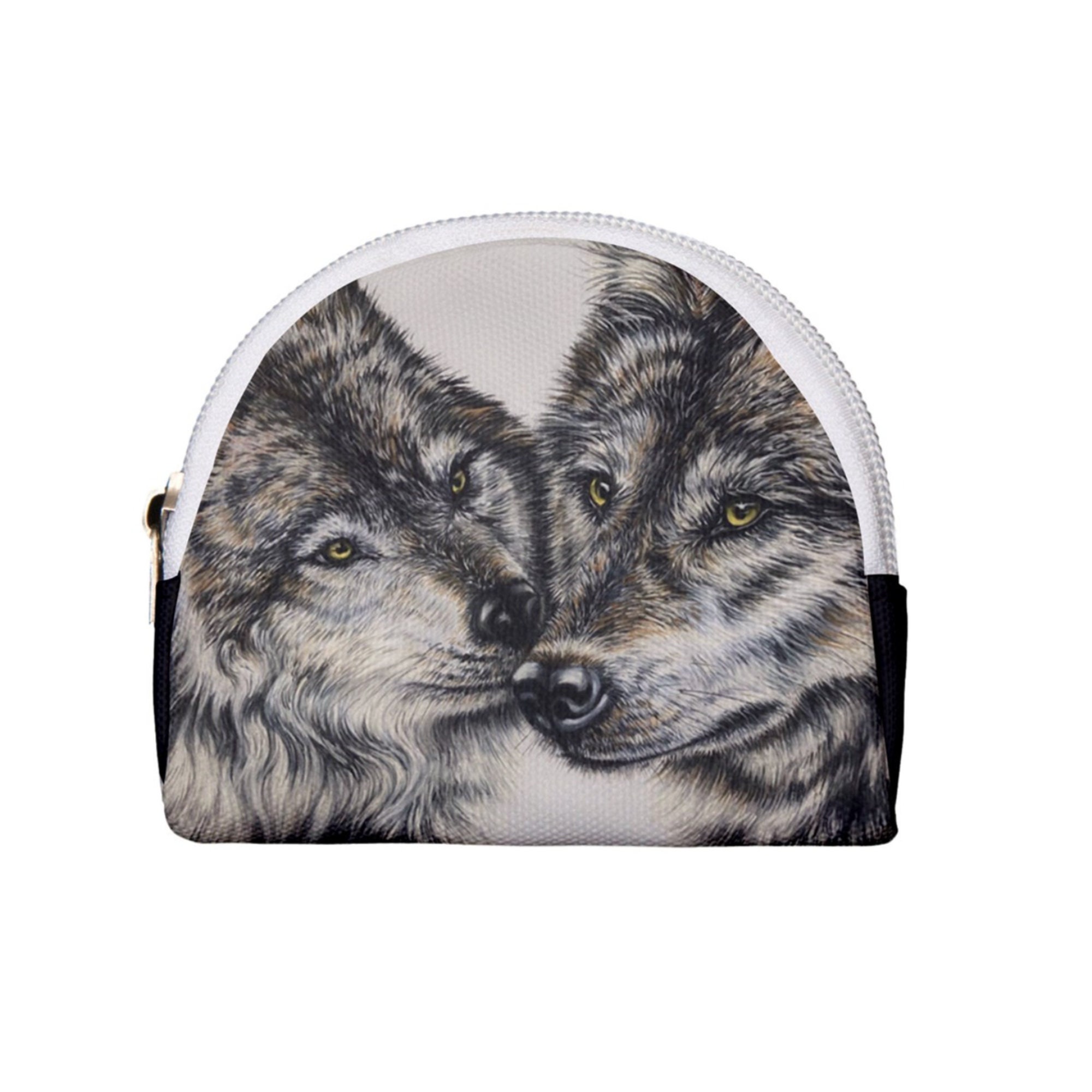 Ladies Purse Personalised White Wolf Fantasy Womens Denim Coin Wallet Gift ST732 