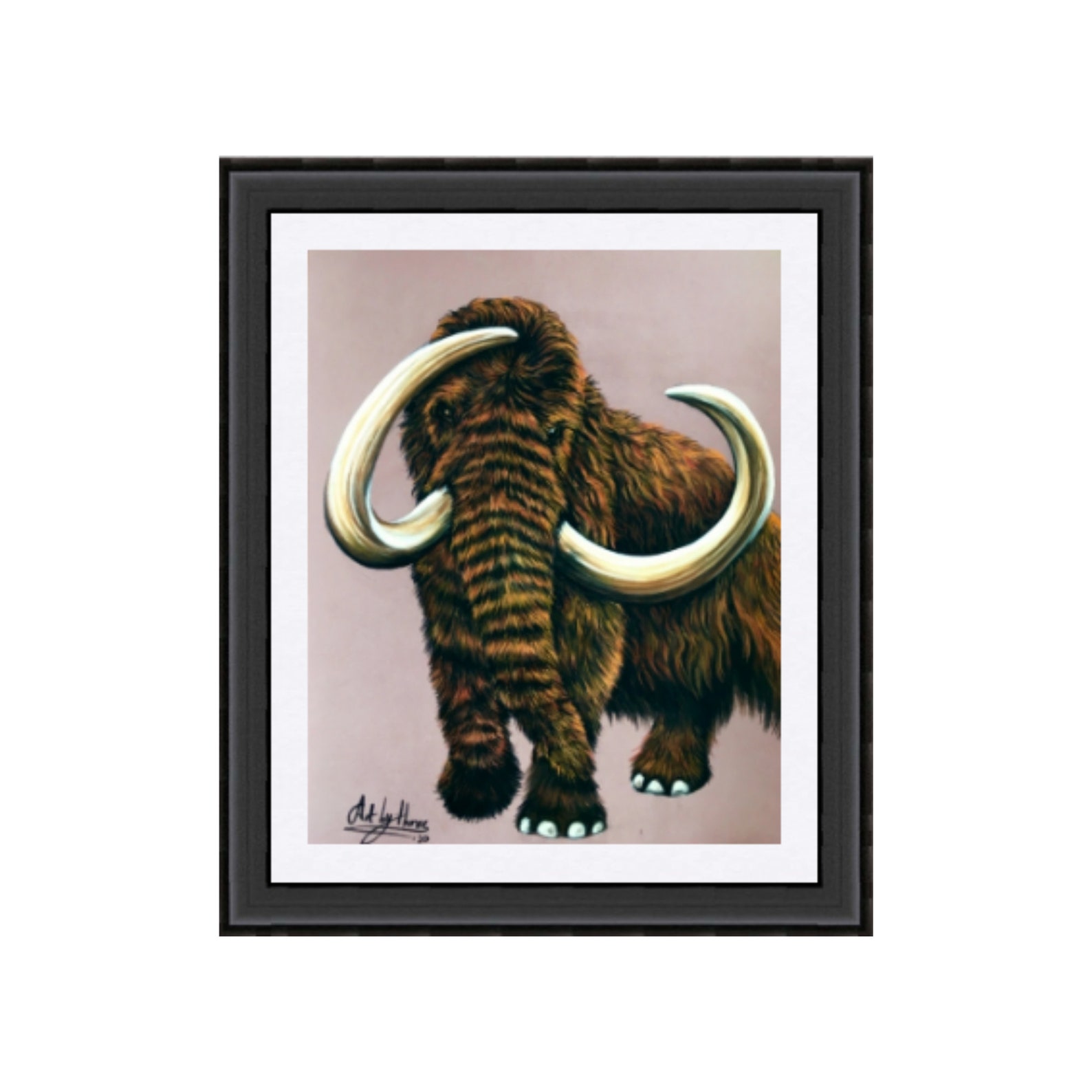 WOOLLY MAMMOTH POSTER, Hairy Mammoth Print, Prehistoric Elephant With ...