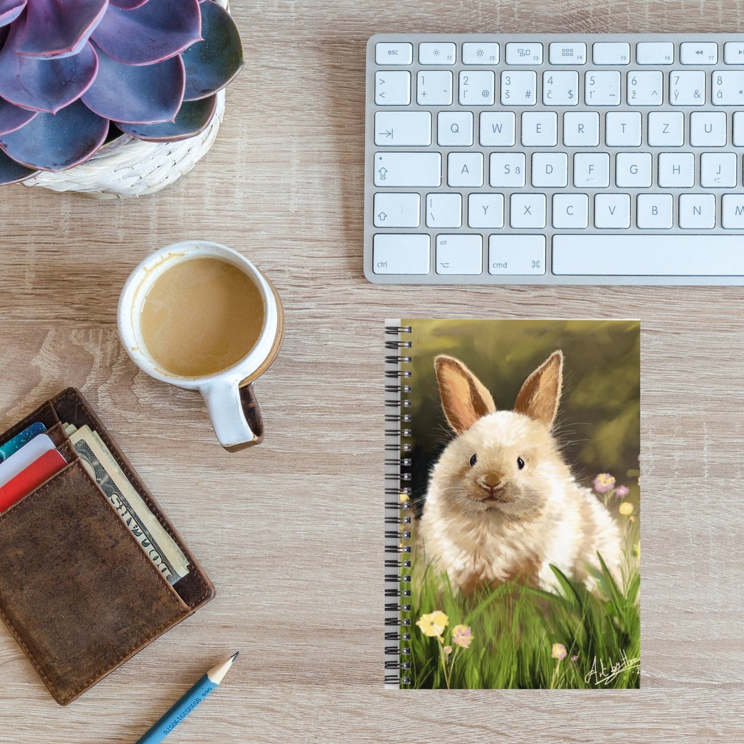 A5 Rabbit Bunny Rabbit Lined A5 Notebook: Floral Woodland Stationery - Etsy