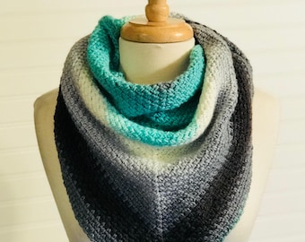 Ready To Ship-Crochet shawl- women's triangle scarf, handmade