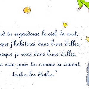 Le Petit Prince et les Oiseaux. The Little Prince and birds. Quand tu regarderas le ciel, la nuit, In one of those stars I shall be living. image 8