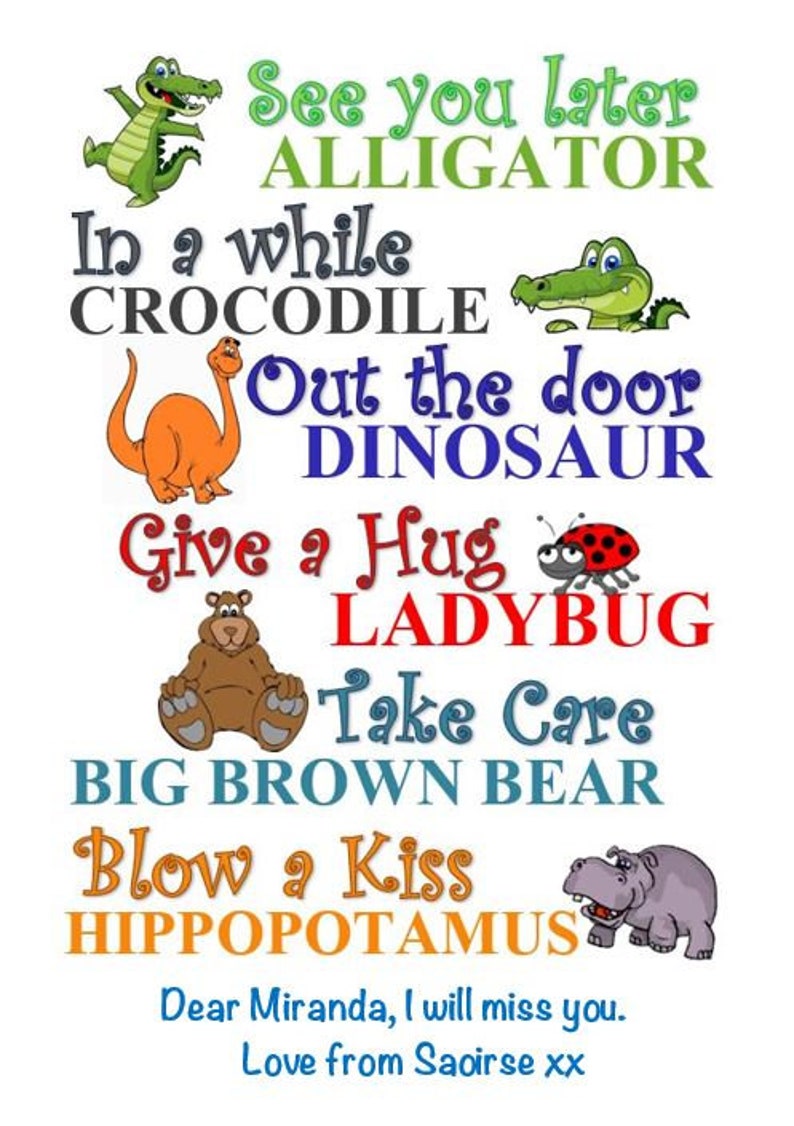 Personalised A5 Size See You Later Alligator in a While Crocodile. Fun ...