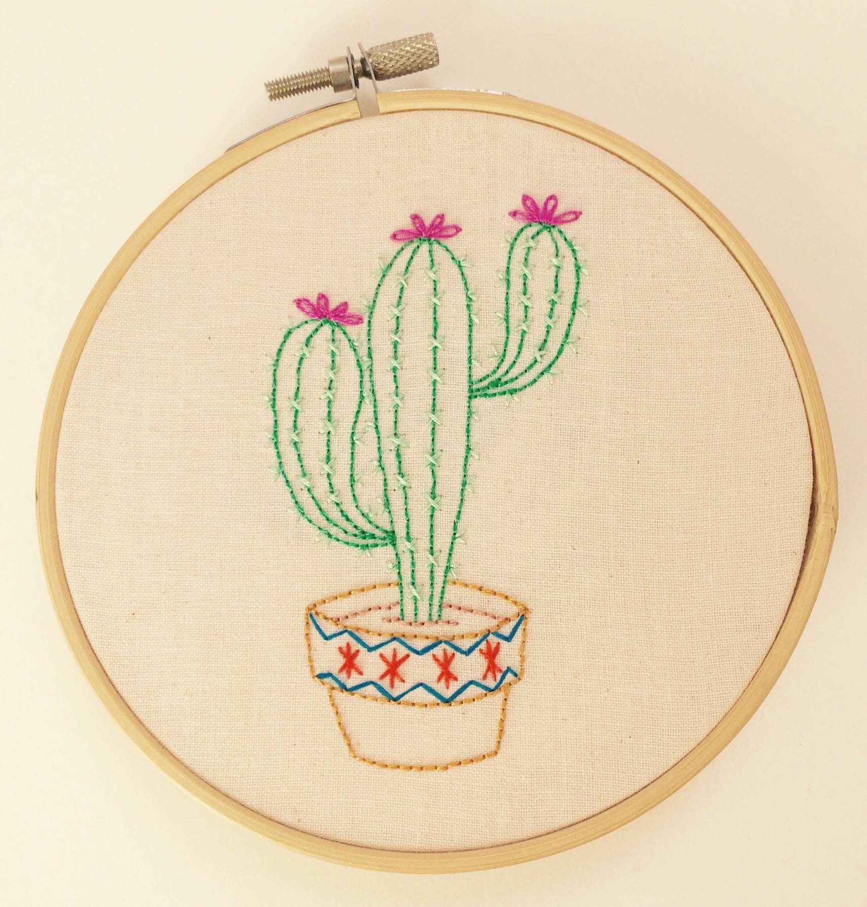 Cactus Embroidery PDF Pattern 1 Etsy
