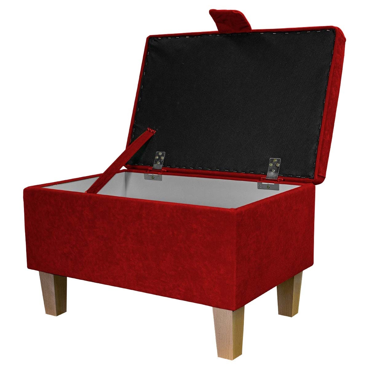 Storage Stool Ottoman Pouffe Toy Box Footrest in a Plush Postbox Red ...