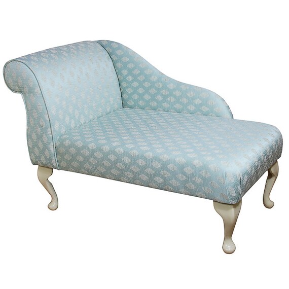 Pimlico Black Fabric Chair Seat 41 Small Classic Chaise Longue Right Facing With Queen Anne Legs