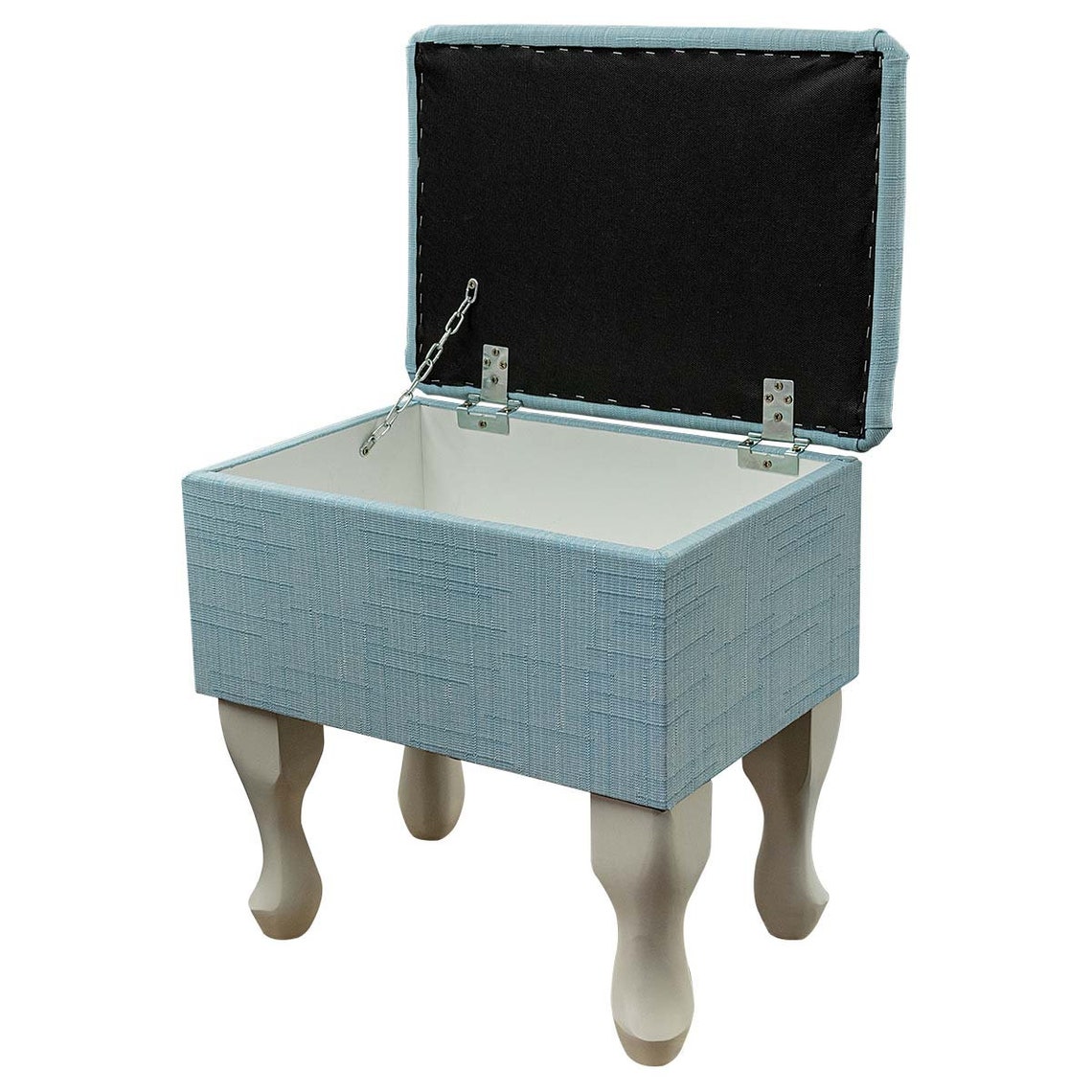 Small Dressing Table Storage Stool in a Harrow Slub Duck Egg Etsy UK