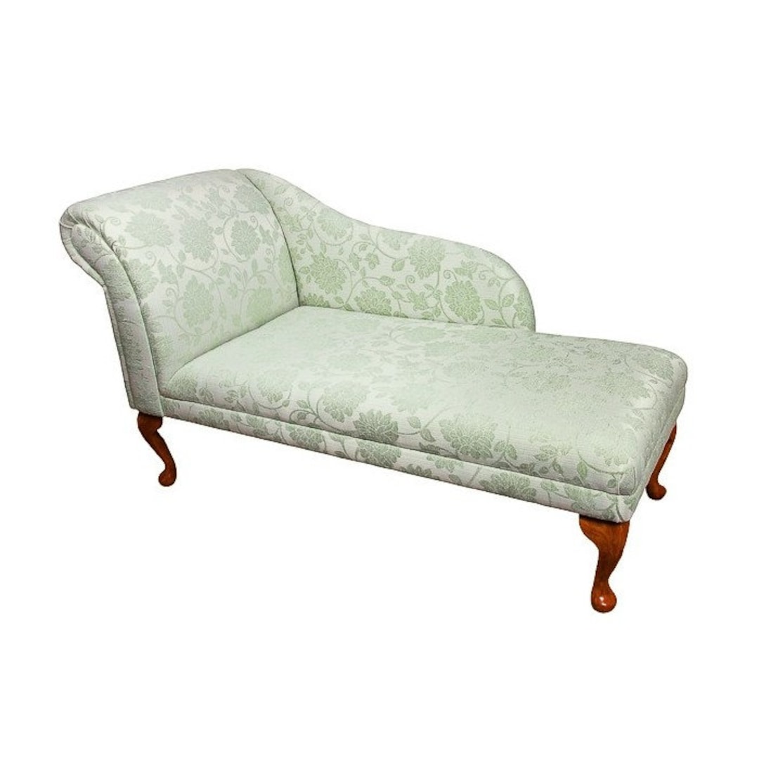 Handmade Floral Green Chaise Longue