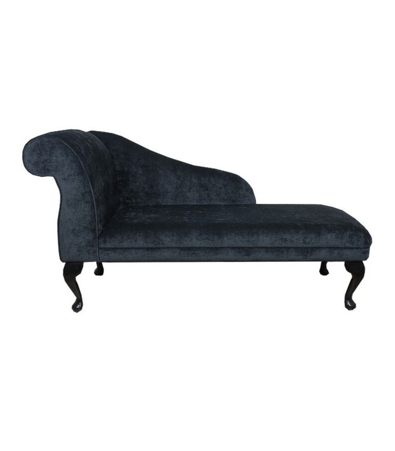 52 Modern Style Chaise Longue in a Rich Black Velluto Etsy UK