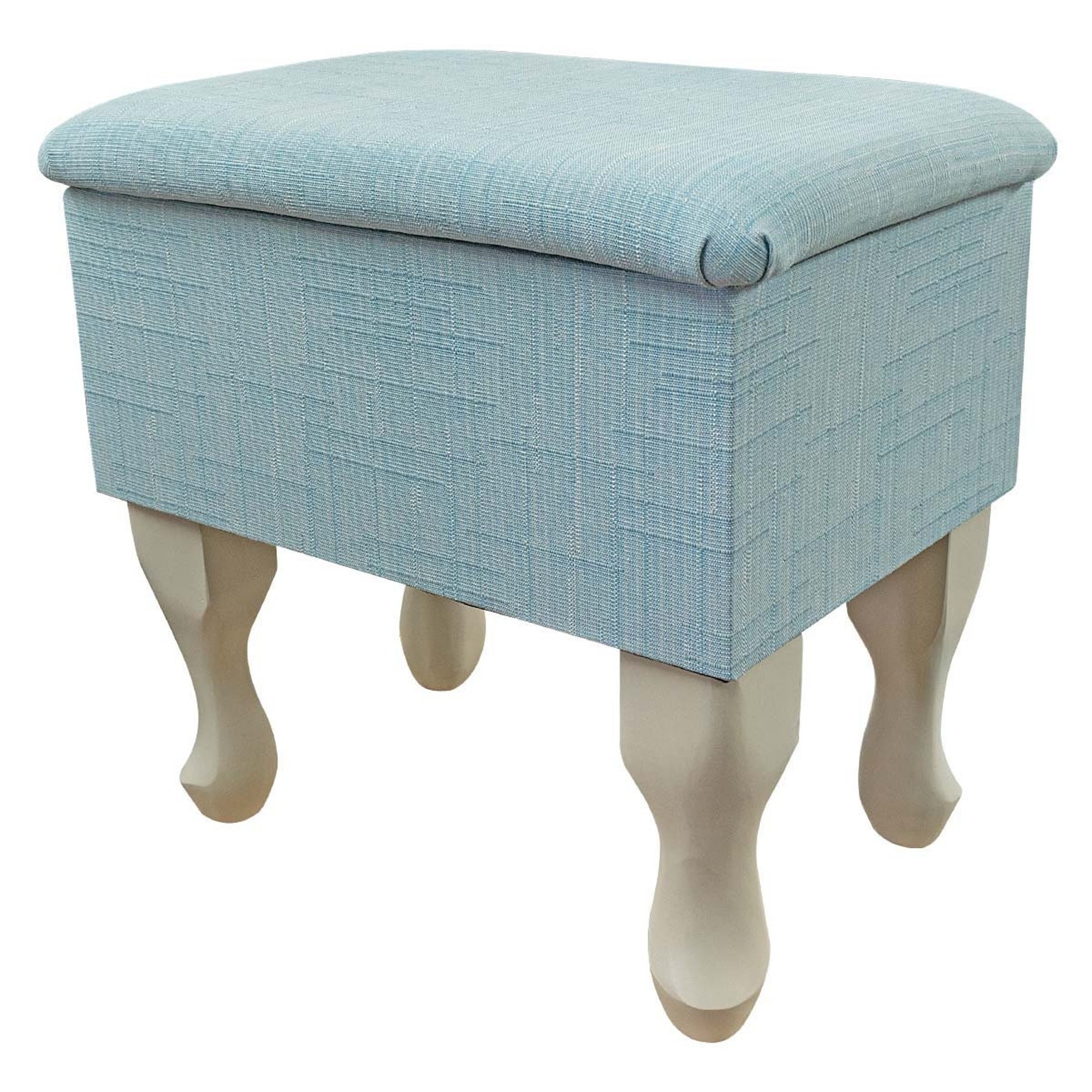 Small Dressing Table Storage Stool in a Harrow Slub Duck Egg Etsy UK