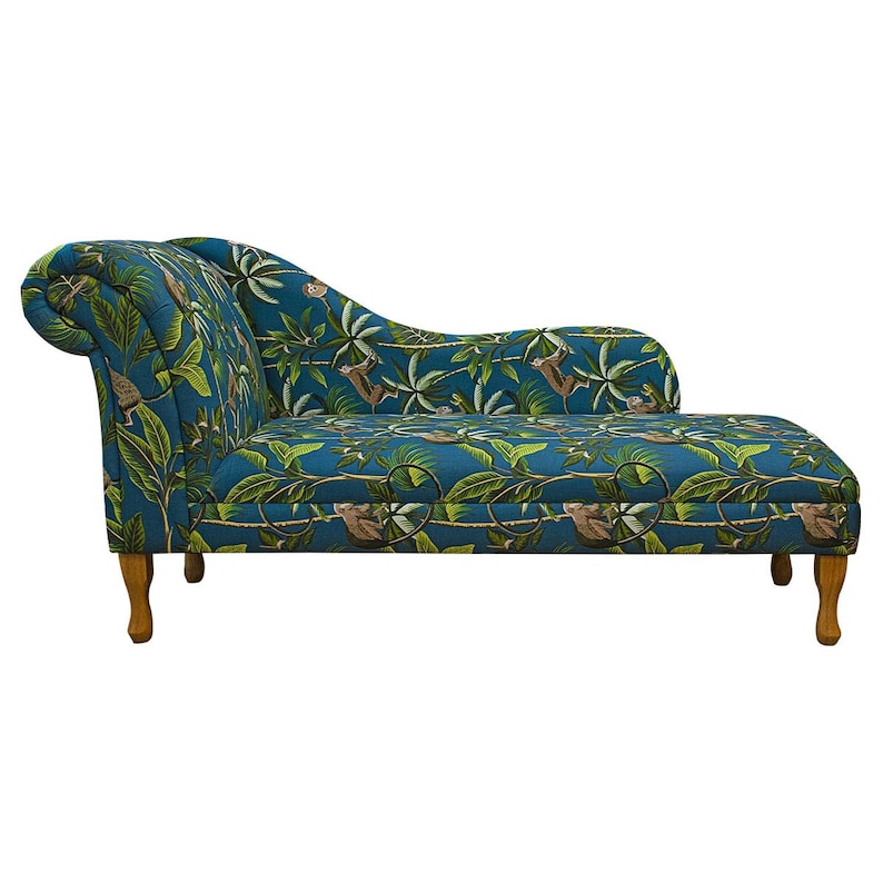 Teal Monkey Botanical Large Handmade Chaise Longue British Etsy UK