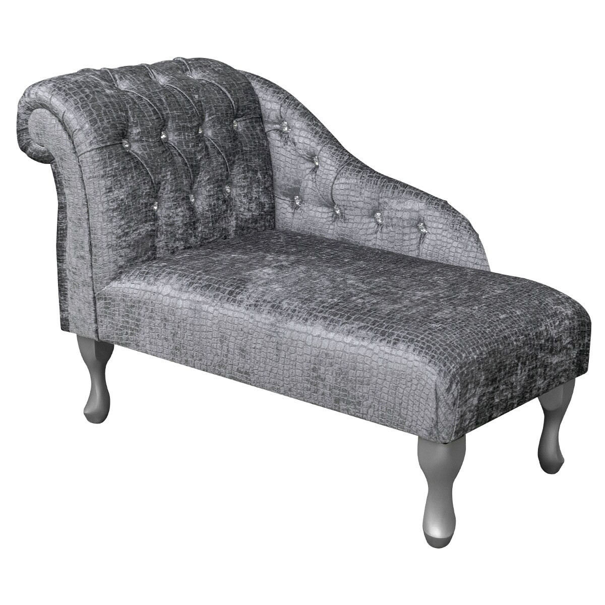 41 Buttoned Mini Small Chaise Longue in a Steel Pebble Etsy