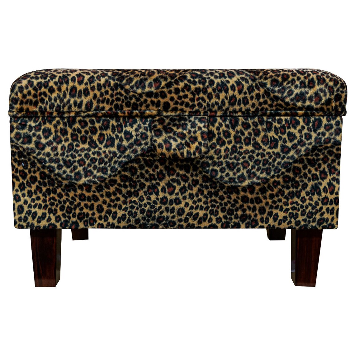 Storage Footstool Ottoman Pouffe in a Leopard Print Etsy