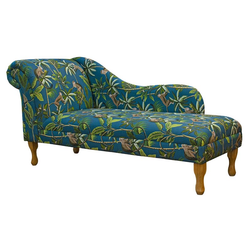Teal Monkey Botanical Large Handmade Chaise Longue British Etsy UK