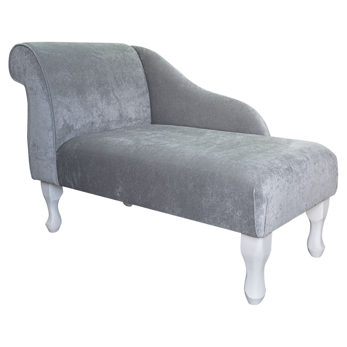 Grey Velvet Handmade Chaise Longue Small Sofa Accent Chair in Etsy UK