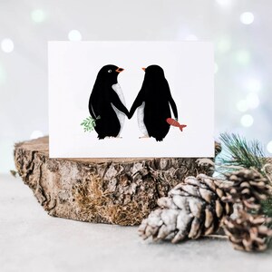 Pinguin Liebe Weihnachtskarten-Pack - Wintersonnenwende, Weihnachtsräumung, Adeliepinguin, Frau Weihnachtskarte, Pinguin Weihnachtskarte
