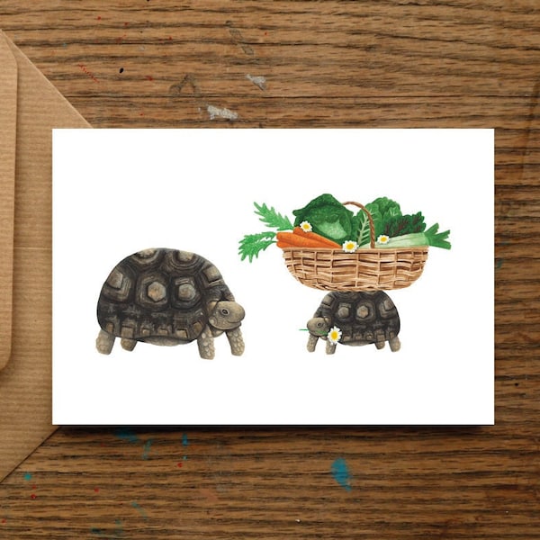 Tortoise Thank You Card | Card for Gardener, Gardening Card, Card for Horticulturalist, Card for Green Thumb, Vegetable Grower, Allotment