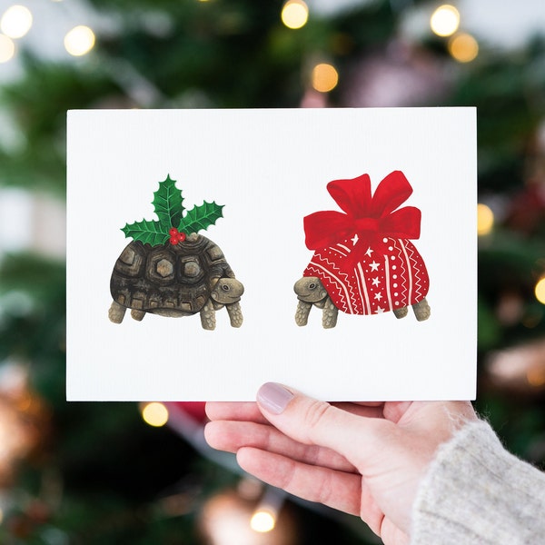 Tortoise Christmas Card Pack - Christmas Cards, Christmas Clearance, Wife Christmas Card, Husband Christmas Card, Girlfriend Christmas Cards