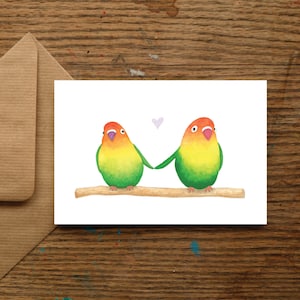Lovebirds Anniversary Card | Special Anniversary Card, Wife Anniversary Card, Wedding Anniversary Card, Engagement Card, Parrot