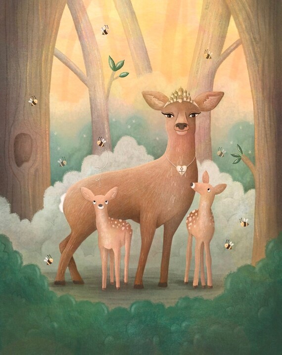 The Empress Tarot Poster: Faunabelle Animal Tarot Art