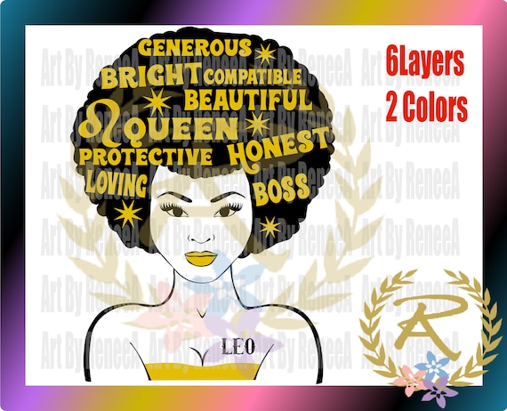 Download Leo Svg Woman Svg Zodiac Svg Black woman svg black queen | Etsy