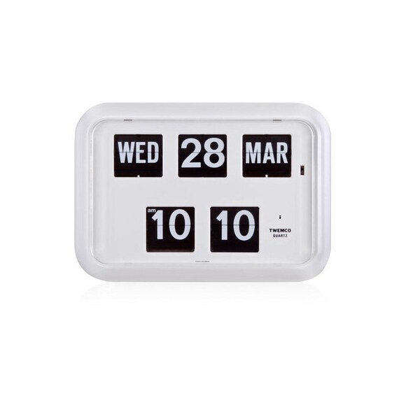 Twemco Retro Calendar Wall Flip Clock QD35 White Etsy