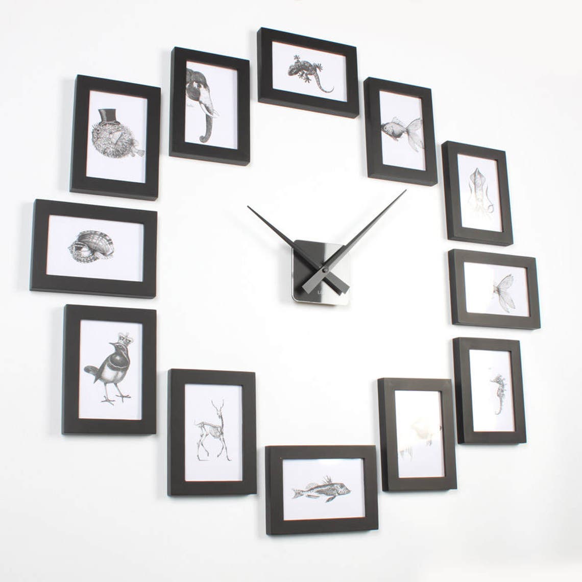 Photo Picture Frame Wall Clock Modern 12R Etsy