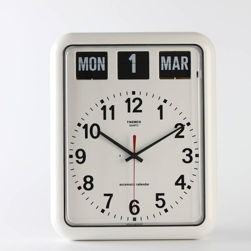 Twemco Retro Calendar Wall Flip Clock QD35 Orange Etsy