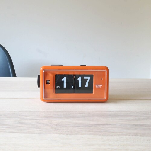 Twemco Retro Calendar Wall Flip Clock QD35 Orange Etsy