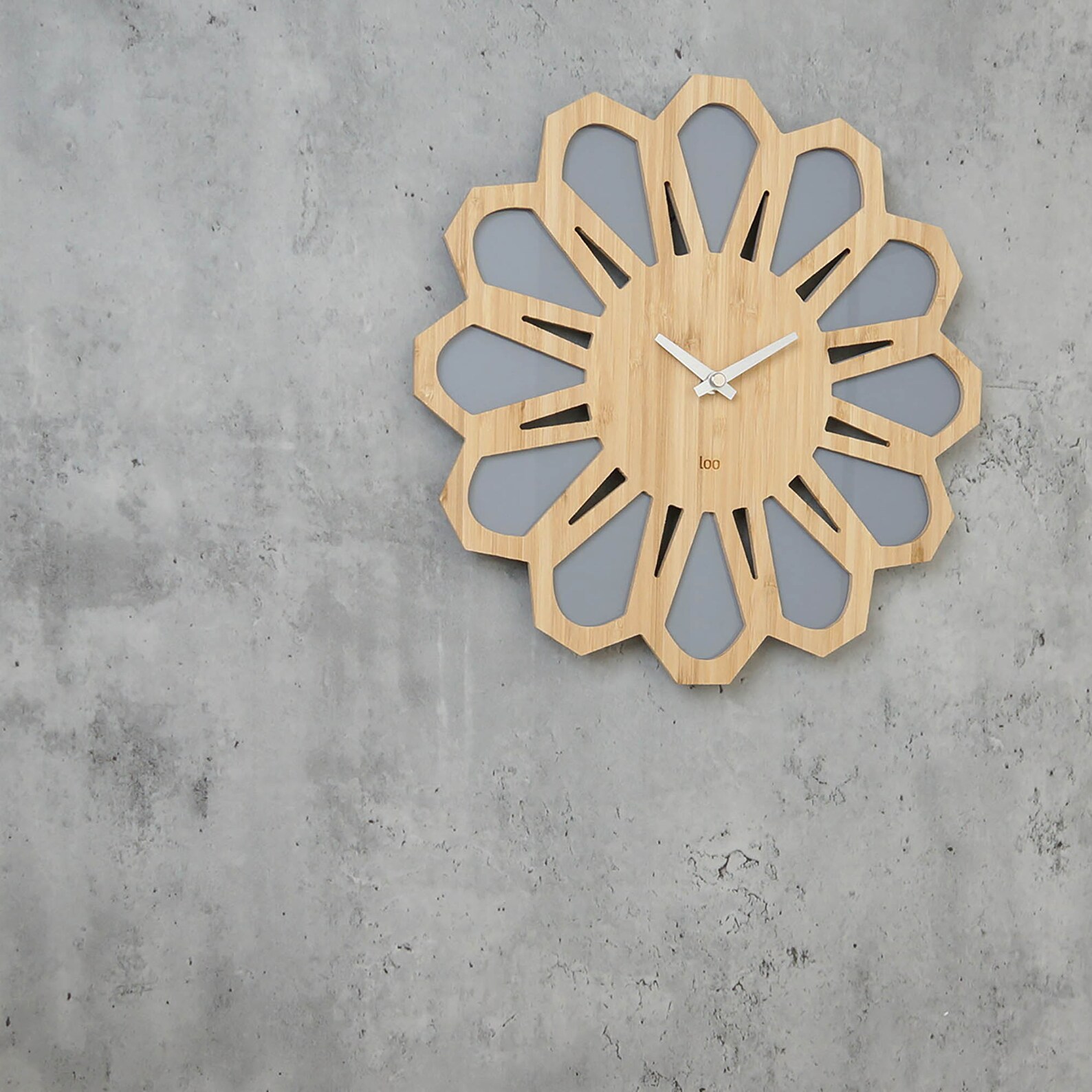 Sunburst Bamboo Wood Wall Clock Retro 70s Gray . Kitchen Etsy