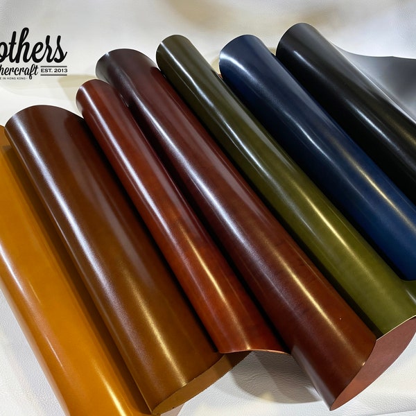 Leermateriaal, Japanse Shinki Hikaku Cordovan Umber, Echt Shell Cordovan Leer Paardenhuid Leathercraft voor DIY Ambachten Leer