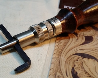 Kyoshin Elle Leathercraft Groove Tool, Adjustable Leather Edge Stitching Groover