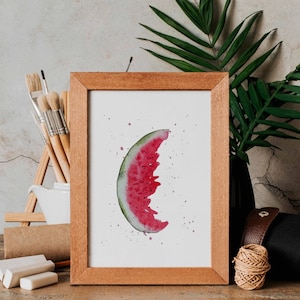 Watermelon Watercolor Painting Kitchen Art Print Kitchen Wall Art Fruit Painting Watercolor Wall Decor Food Painting Decoration Illustration