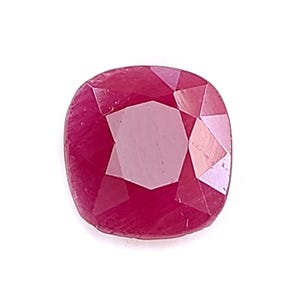 Ruby Gemstone Faceted Cut: 3.00cts Natural Untreated Red Cushion Shape 8mm July Birthstone