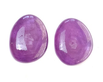 Cabujón de piedra preciosa de zafiro morado: 14,00 cts, zafiro natural sin tratar, forma de huevo, 16 x 13 mm, par