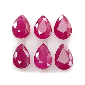 Ruby Gemstone Faceted Cut: 5.50cts Natural Untreated Red Pear Shape 7*5mm 6pcs July Birthstone