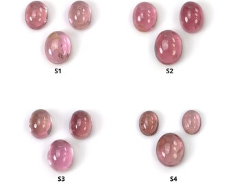Pink Tourmaline Gemstone Cabochon: Natural Untreated Tourmaline Oval Shape 12*10mm - 9*7mm 3pcs
