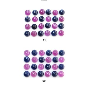 Rubin Ädelsten Cabochon: Naturlig Obehandlad Blå Safir Rund Form 6 mm 24st Parti