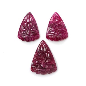 Tallado de gema de rubí: 28,80 quilates, rojo natural sin tratar, tallado a mano en forma de pera, 18*13 mm - 21*16 mm, juego de 3 piezas.