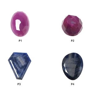 Rubí gema tallada a martillo: Zafiro azul natural sin tratar, tallado facetado ovalado, redondo, forma fantasía, 1 pieza