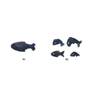 Blue Sapphire Gemstone Carving : Natural Untreated Unheated Blue Sapphire Hand Carved Fish Sculpture