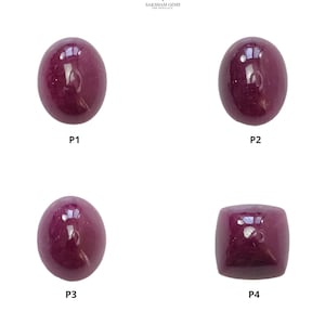 Cabochon di rubino: ovale rosso naturale non trattato, forma a cuscino, 1 pezzo, pietra portafortuna di luglio.