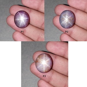 Stern Rubin Edelstein Cabochon: 46cts - 53cts Natürliche, unbehandelte, nicht erhitzte 6-strahlige lila Sternrubin-Ovalform