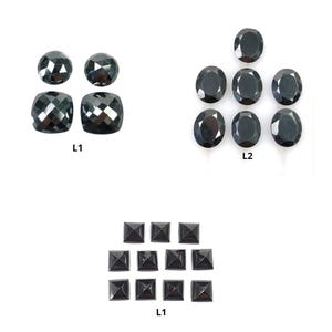 BLACK HEMATITE Gemstone Normal Rose Checker Cut : Natural Untreated Unheated Hematite Oval Cushion Shape 4pcs 7pcs 11pcs