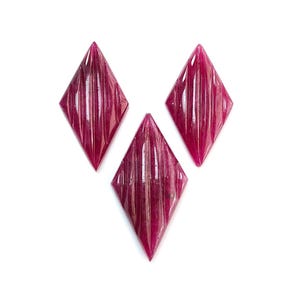 Ruby Gemstone Carving: 69.15cts Natural Untreated Ruby Marquise Shape 30*26mm - 33*18mm 3pcs July Birthstone
